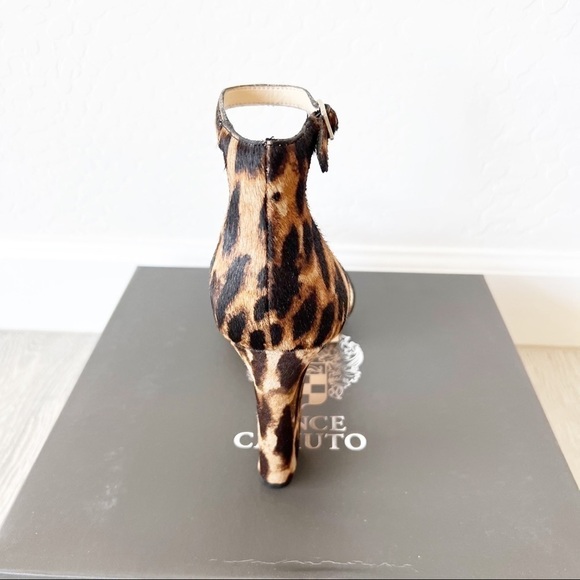 Vince Camuto Women’s Sathina Platform Sandal Heels Leopard Calf Hair 8.5 NIB - Picture 5 of 7